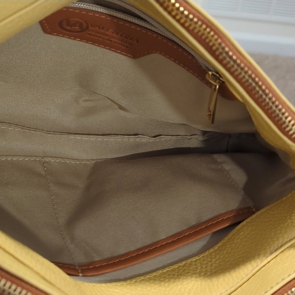 Valentina Made in Italy Handbag Mustard Yellow NWOT Retail $200 - Picture 8 of 10